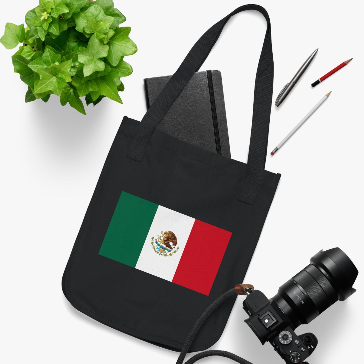 Mexican Flag, Organic Canvas Tote Bag