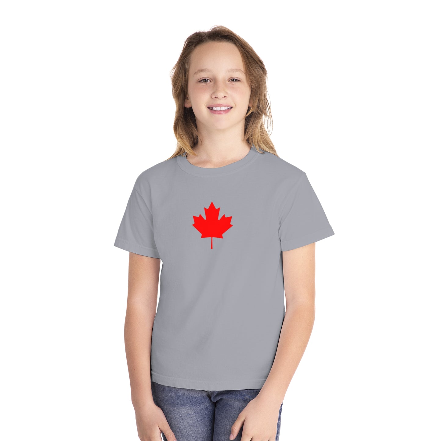 Youth Midweight Tee, Canadian Maple Leaf