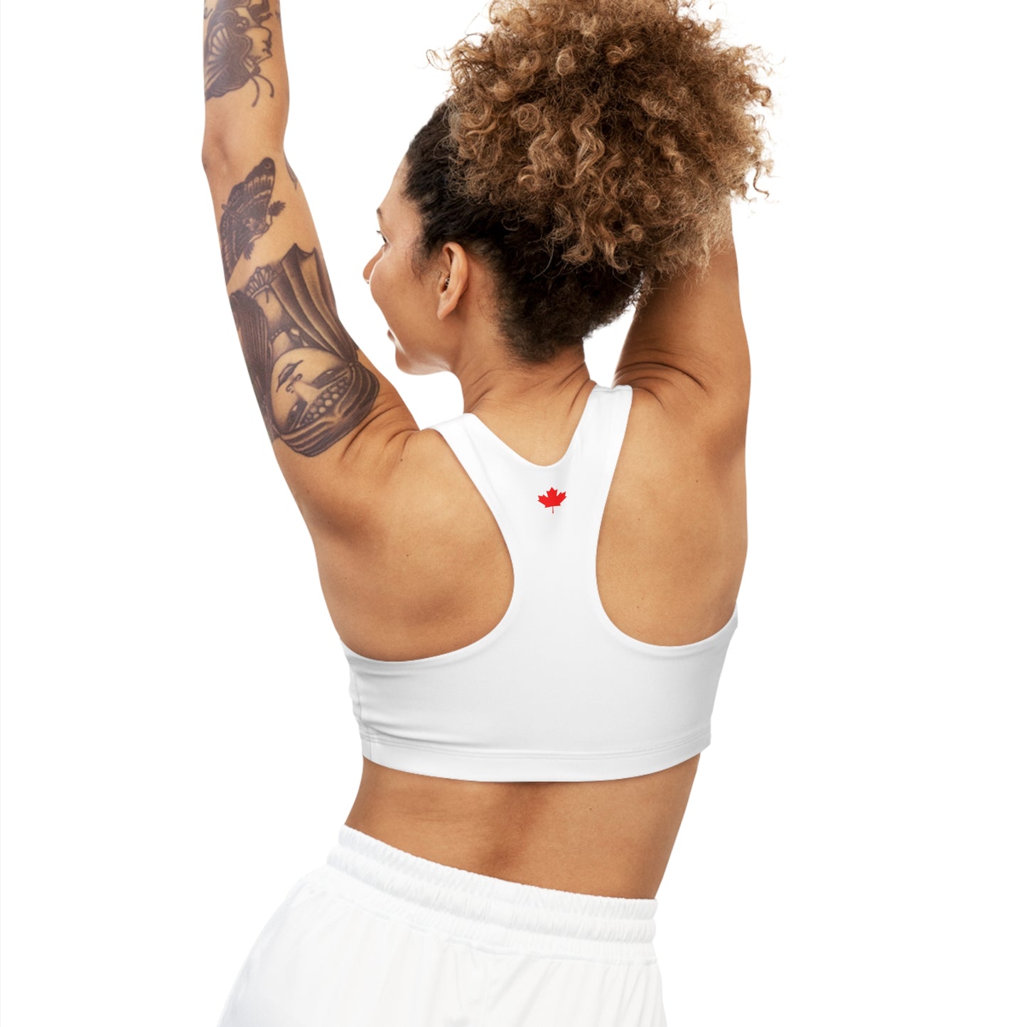 Seamless Sports Bra, Canadian Maple Leaf