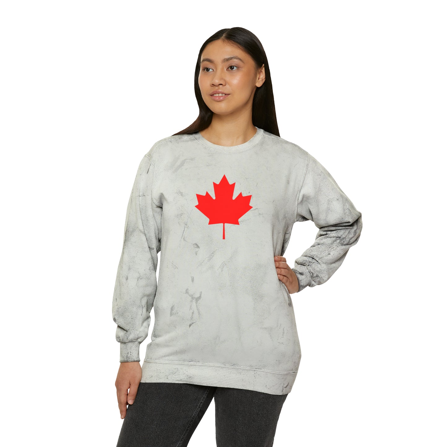Canadian Maple Leaf, Unisex Color Blast Crewneck Sweatshirt