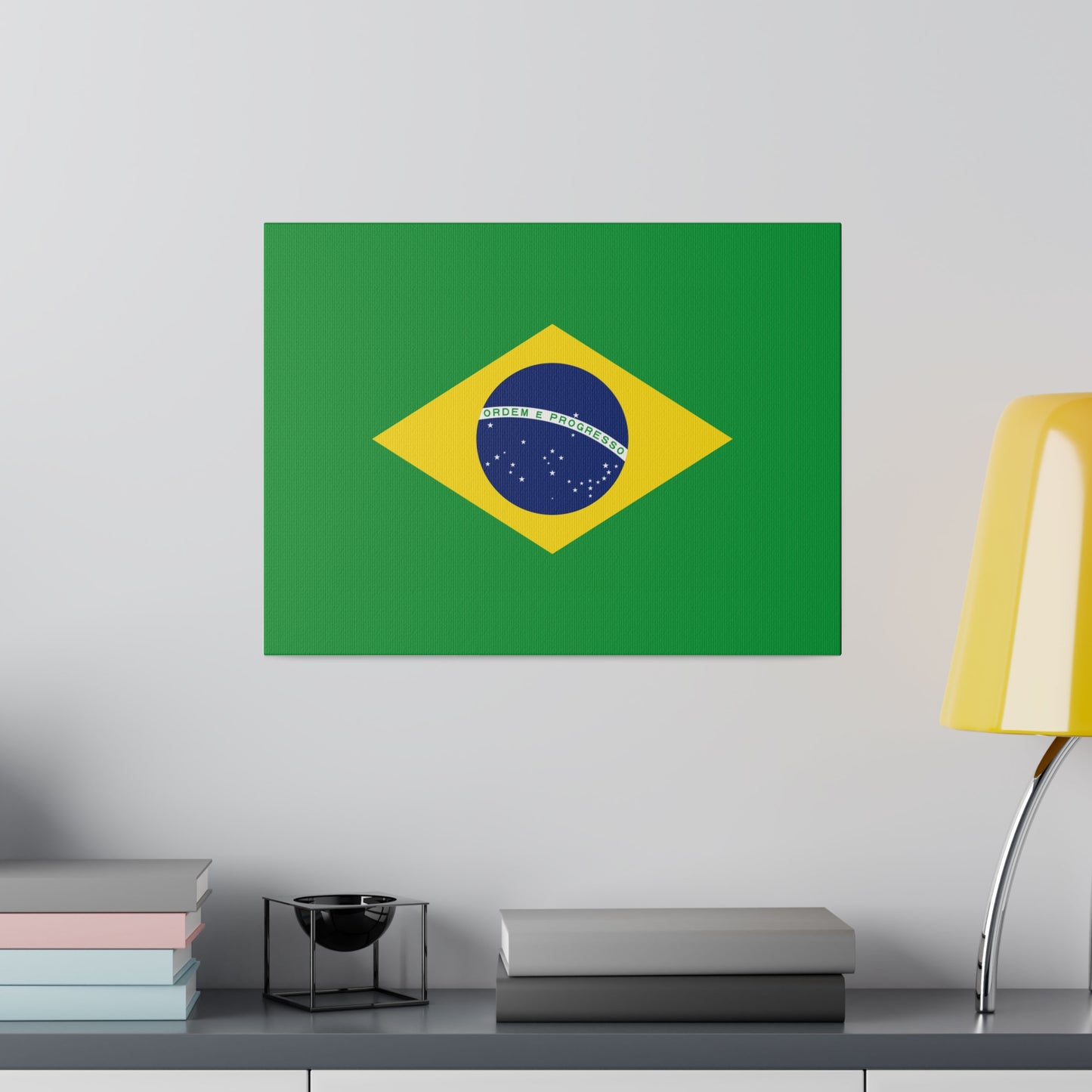 Brazilian Flag Matte Canvas, Stretched, 0.75"