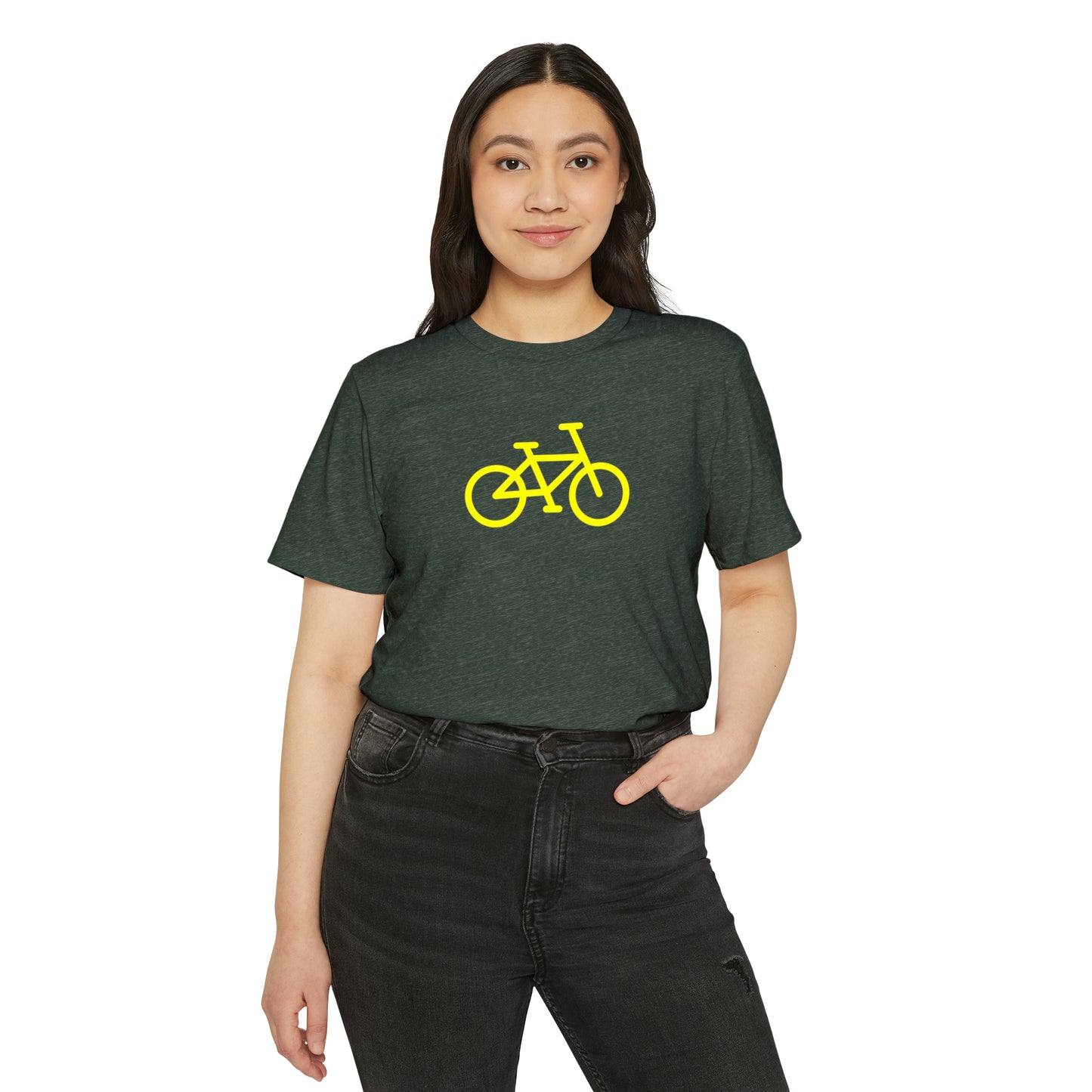BIKE Unisex Recycled Organic T-Shirt, Gold Print