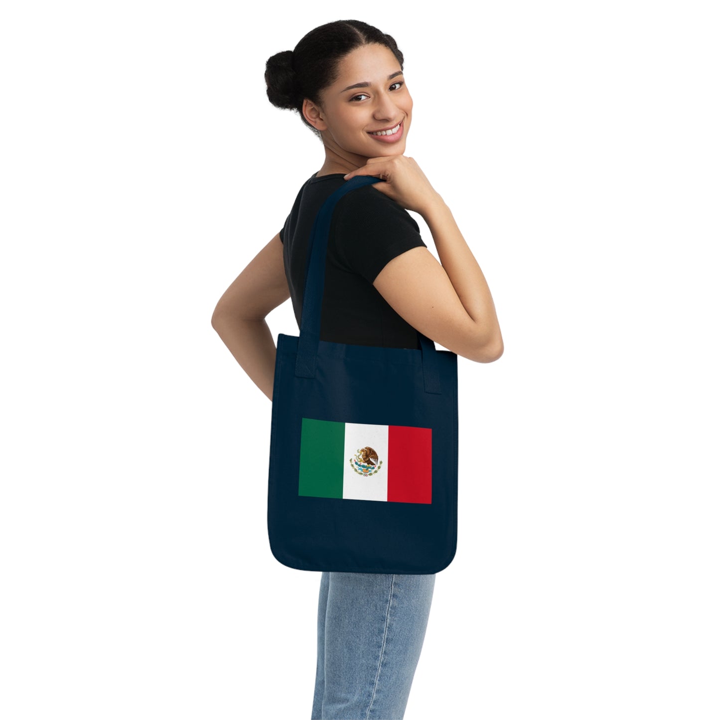 Mexican Flag, Organic Canvas Tote Bag