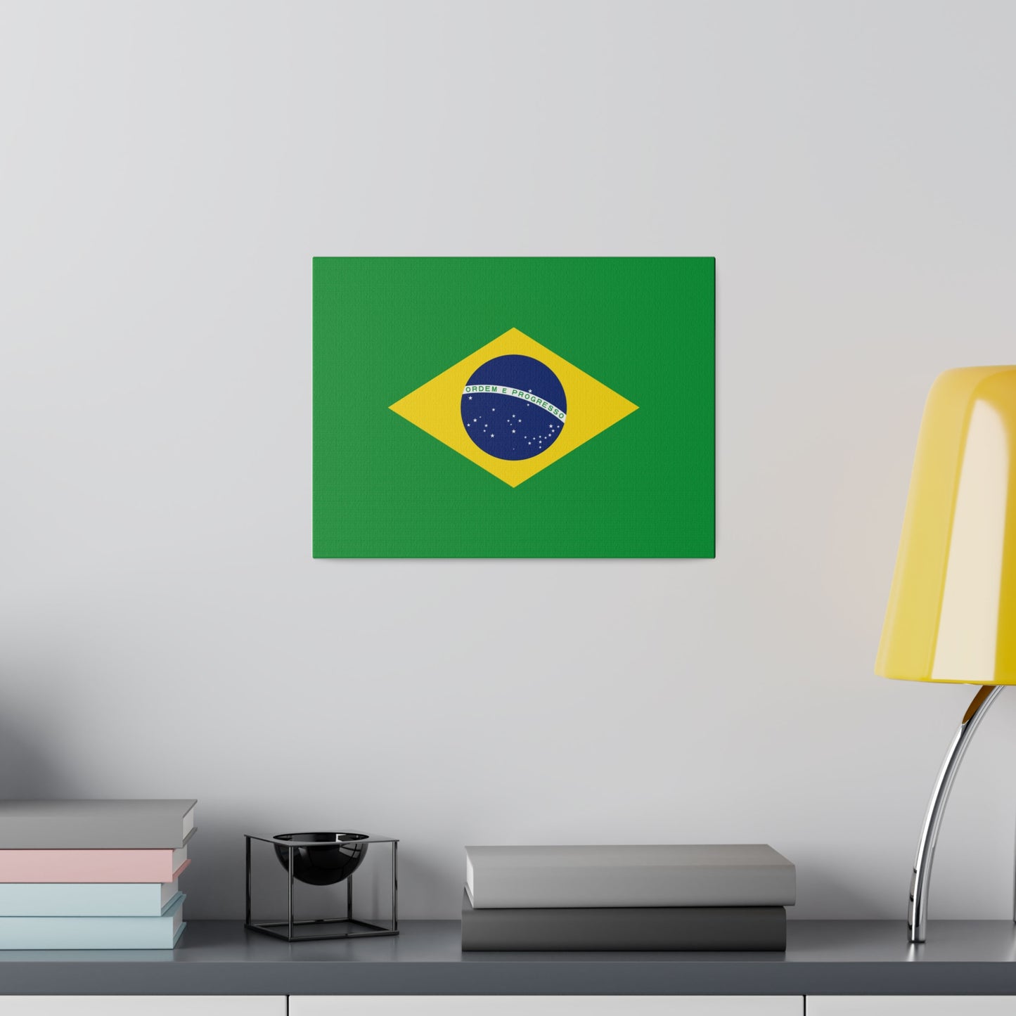 Brazilian Flag Matte Canvas, Stretched, 0.75"