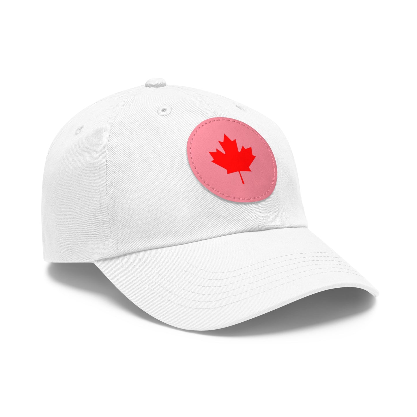 Dad Hat with Leather Patch (Round) with Canadian Maple Leaf
