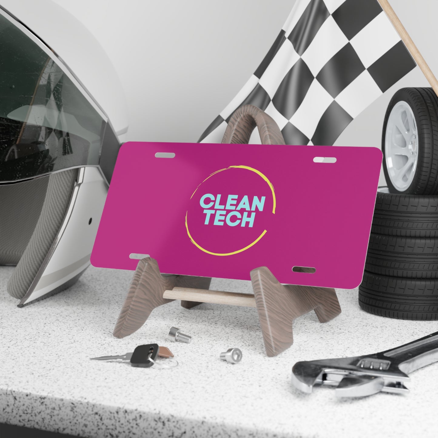 CLEANTECH License Plate, Pink