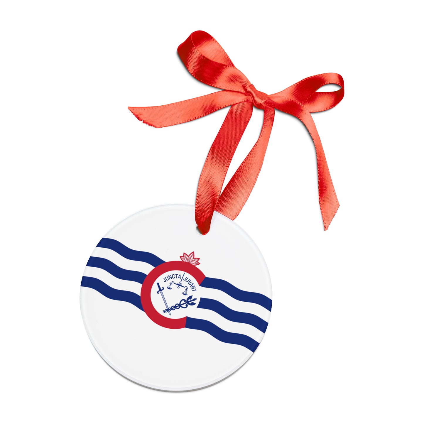 Cincinnati Flag Acrylic Ornament with Ribbon