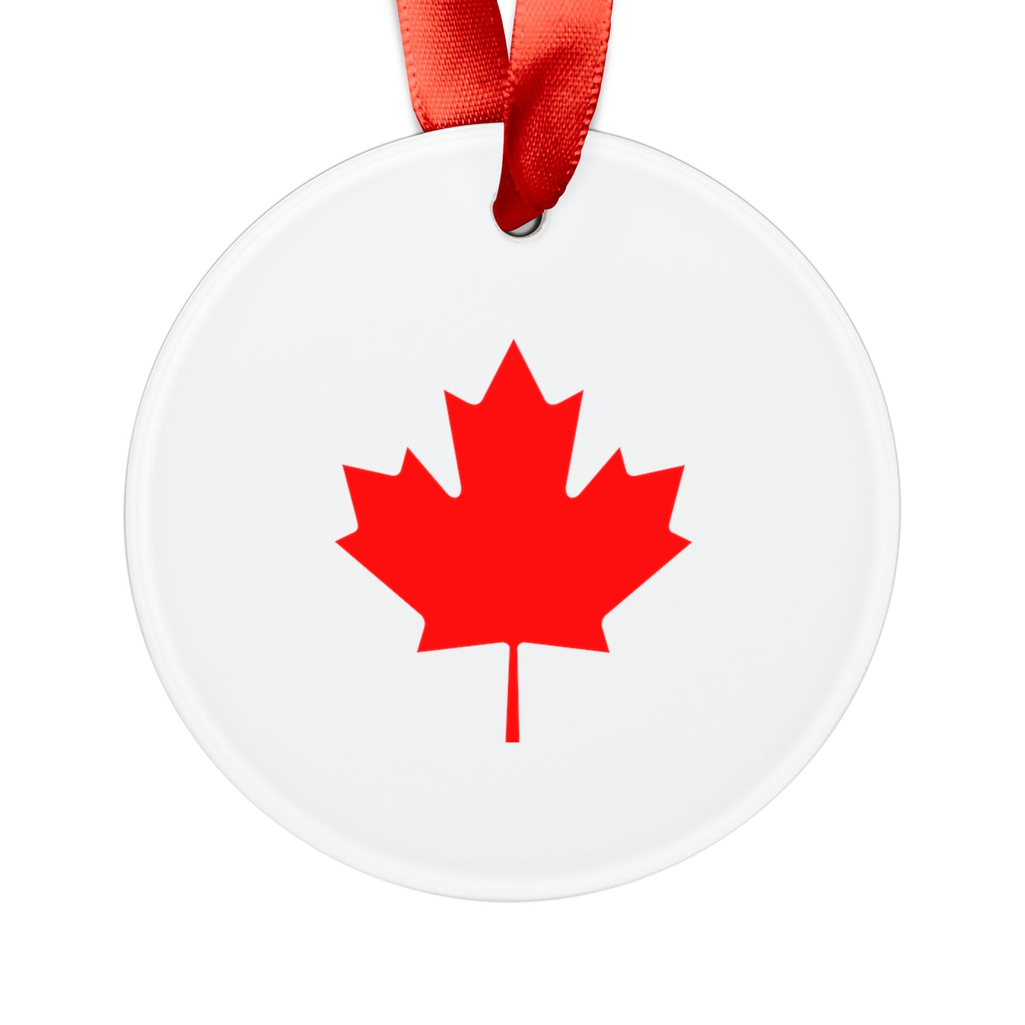 Canadian Maple Leaf, Acrylic Ornament with Ribbon