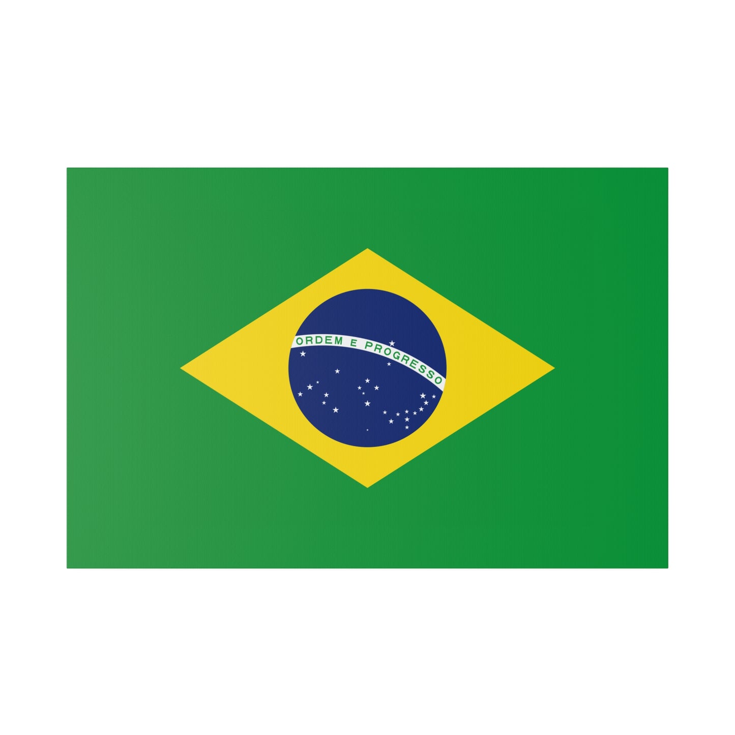 Brazilian Flag Matte Canvas, Stretched, 0.75"