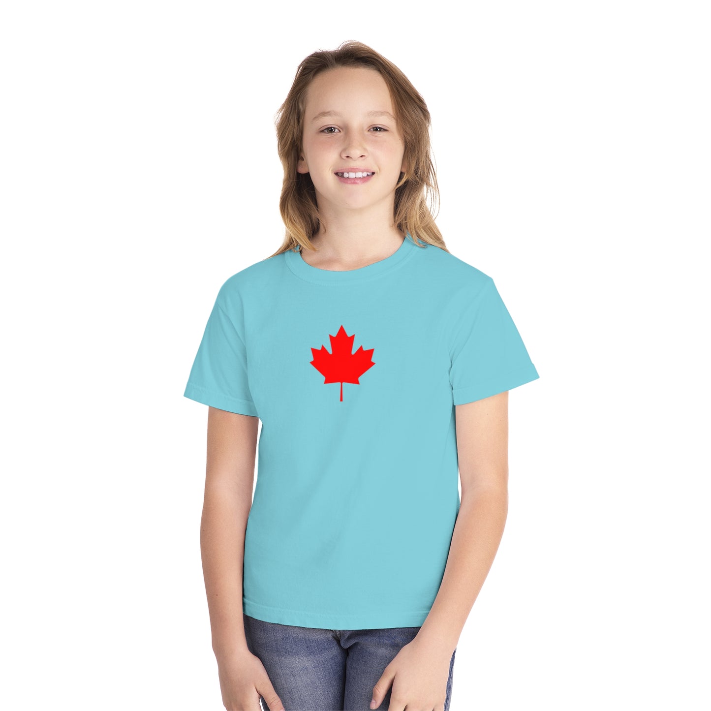 Youth Midweight Tee, Canadian Maple Leaf