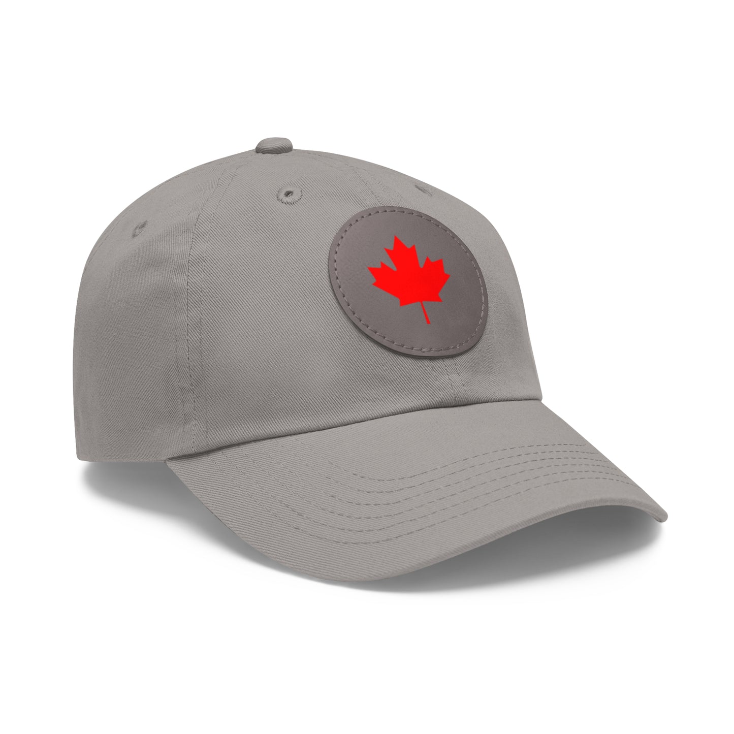 Dad Hat with Leather Patch (Round) with Canadian Maple Leaf