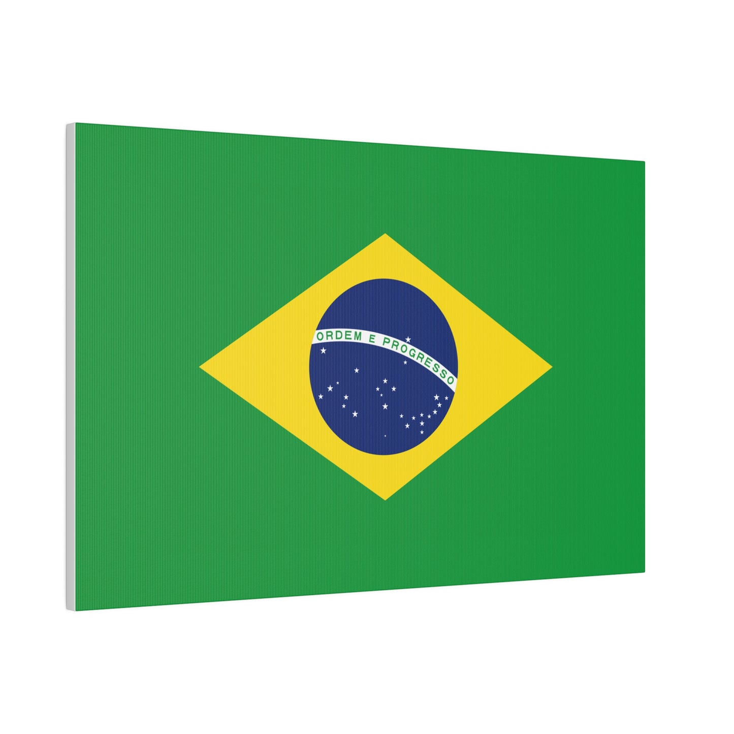 Brazilian Flag Matte Canvas, Stretched, 0.75"