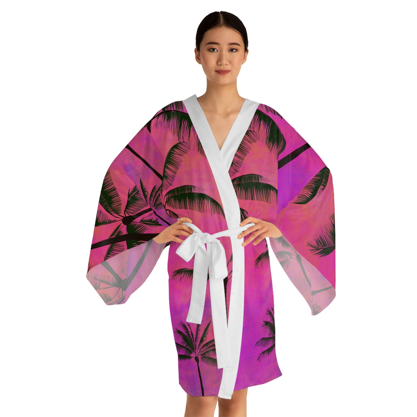 Tropical Long Sleeve Kimono Robe