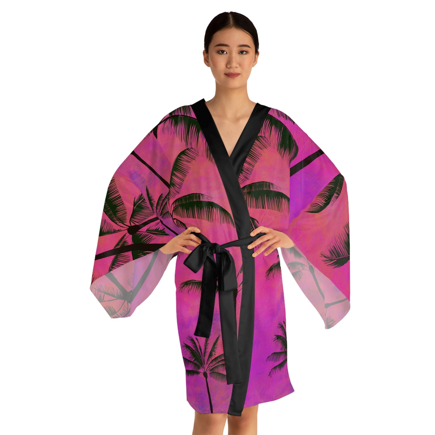 Tropical Long Sleeve Kimono Robe