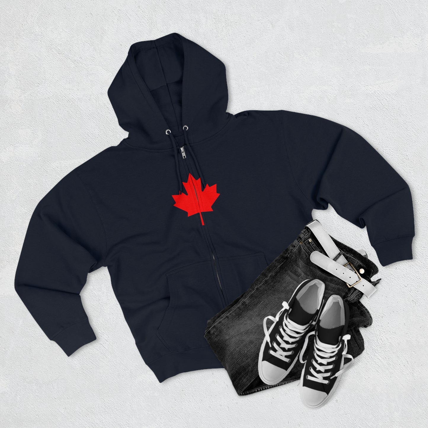 Canadian Maple Leaf, Unisex Premium Full Zip Hoodie