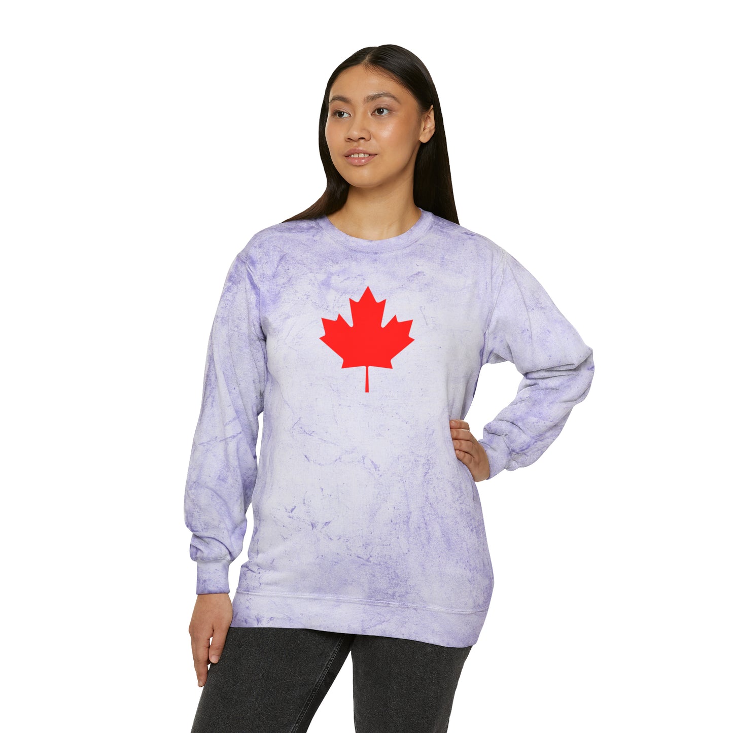 Canadian Maple Leaf, Unisex Color Blast Crewneck Sweatshirt