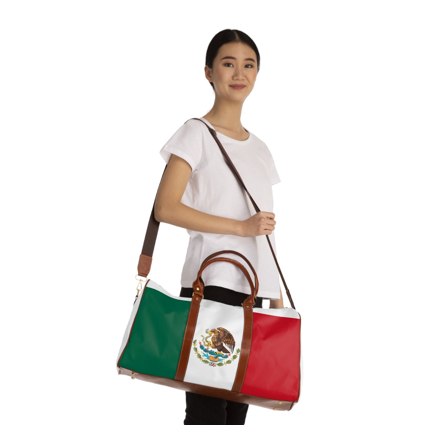 Mexican Flag Waterproof Travel Bag