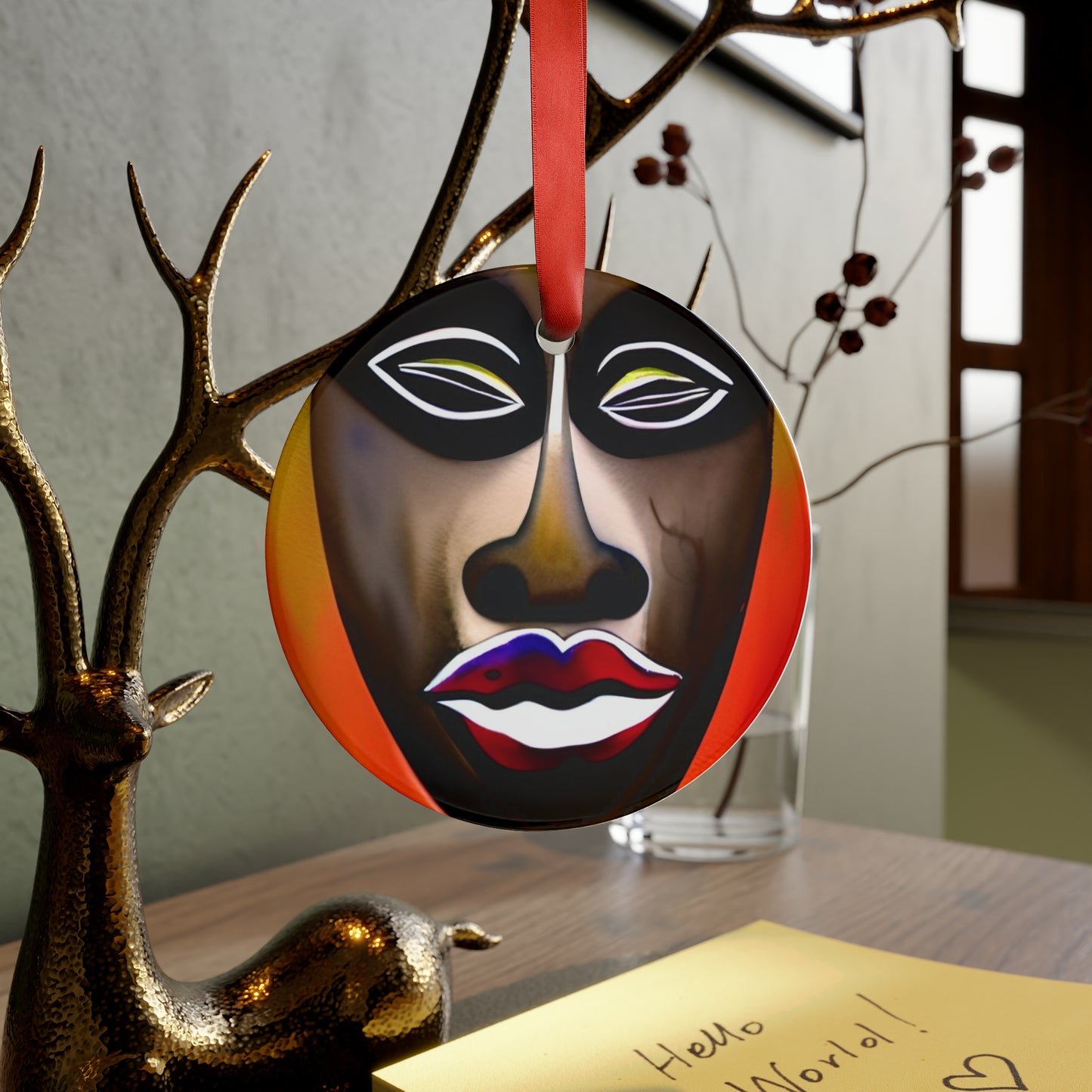 PAN AFRICA Acrylic Ornament with Ribbon