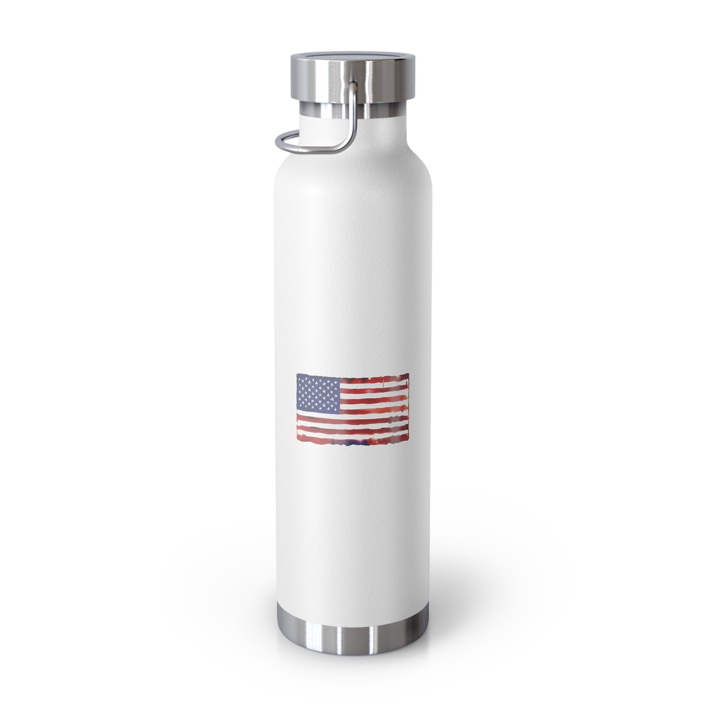 American Flag Watercolor, Copper Vacuum Insulated Bottle, 22oz