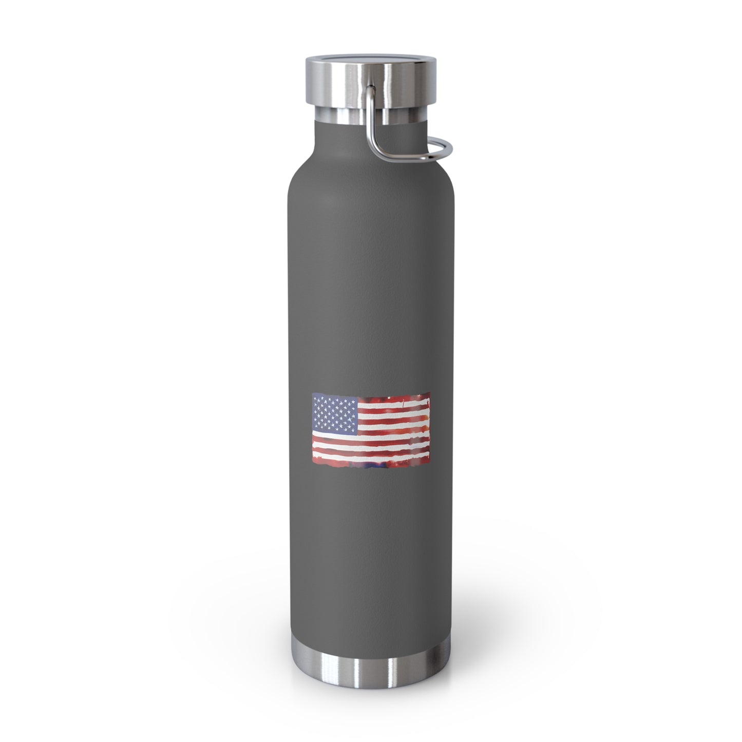 American Flag Watercolor, Copper Vacuum Insulated Bottle, 22oz