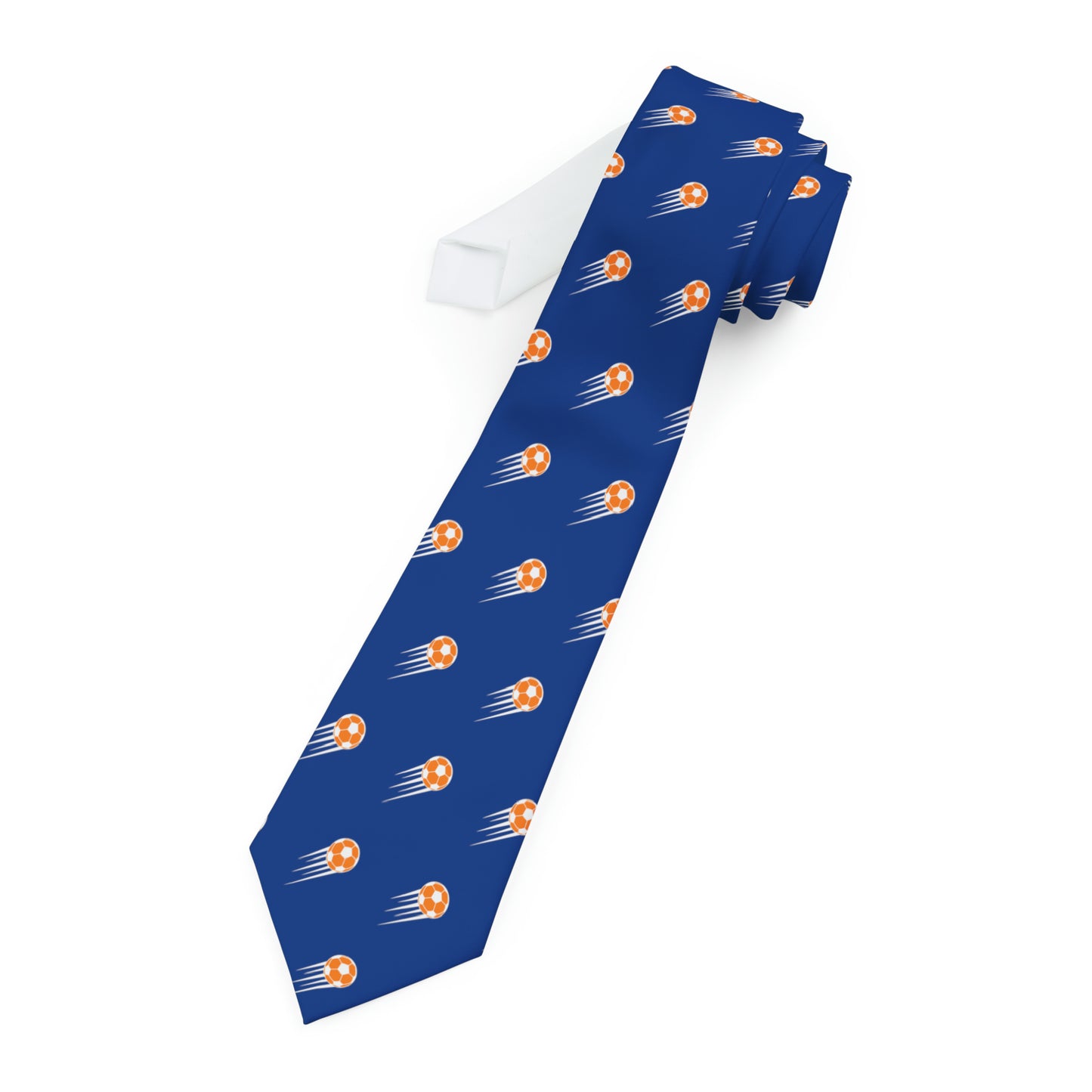 SOCCER Necktie, Orange and Blue