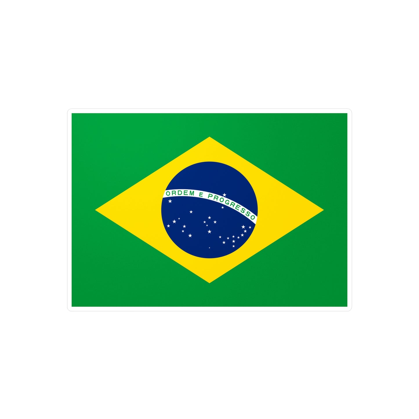 Brazilian Flag, Kiss-Cut Vinyl Decals