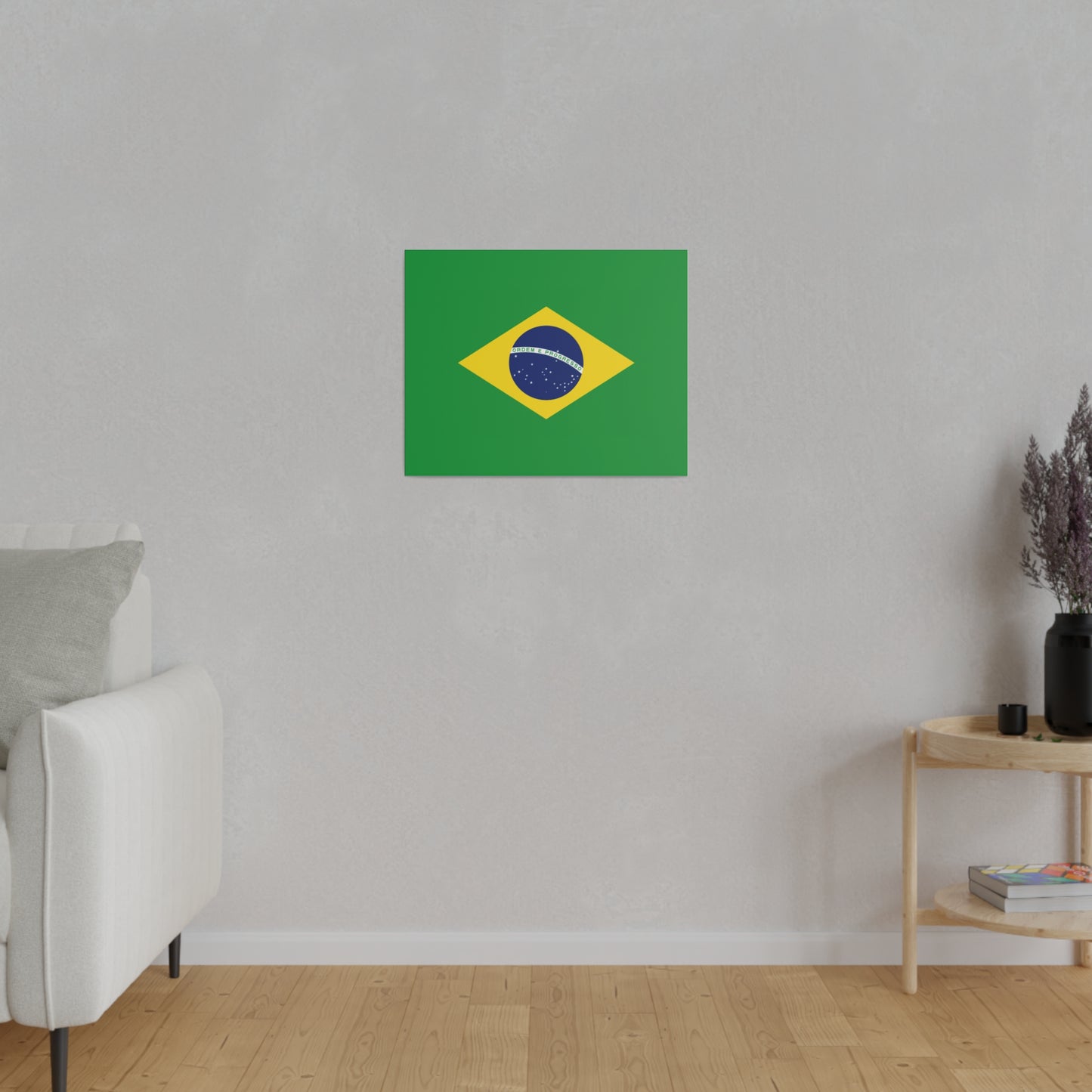 Brazilian Flag Matte Canvas, Stretched, 0.75"