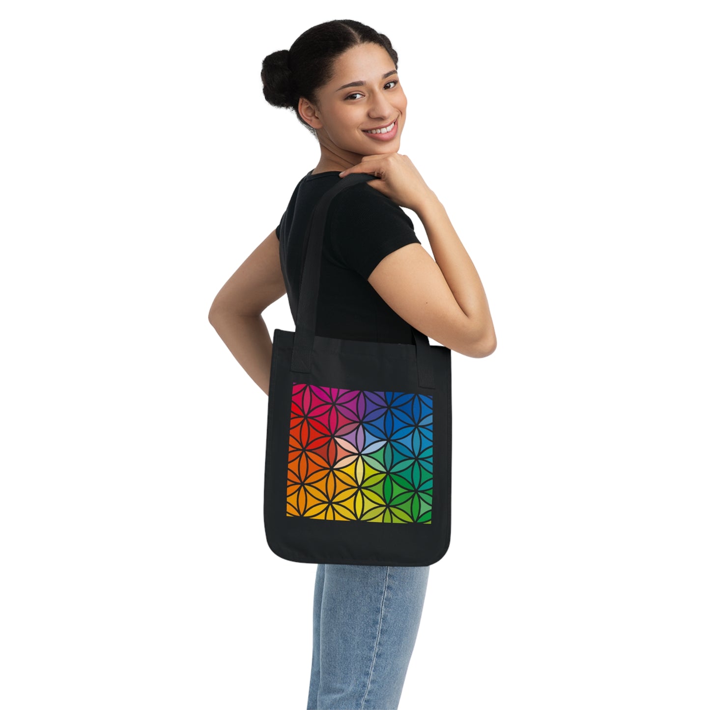 Organic Canvas Tote Bag, Flower of Life