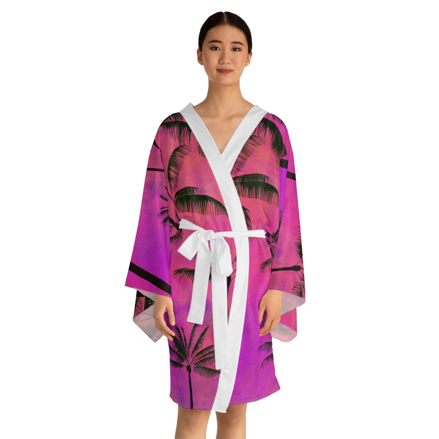 Tropical Long Sleeve Kimono Robe