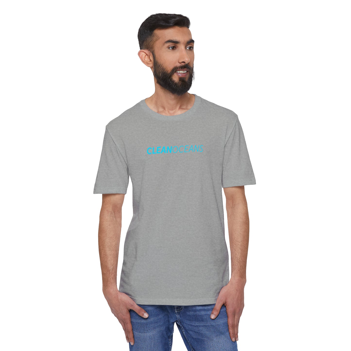 CleanOceans Unisex District® Re-Tee®, Turquoise Script