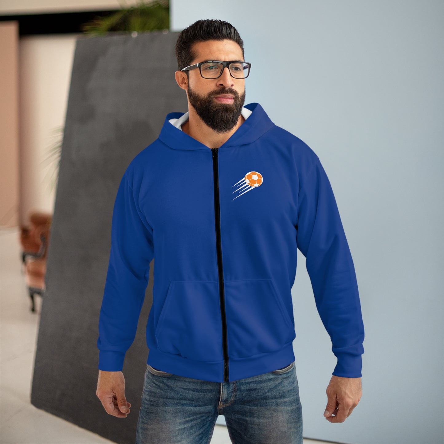SOCCER Unisex Zip Hoodie