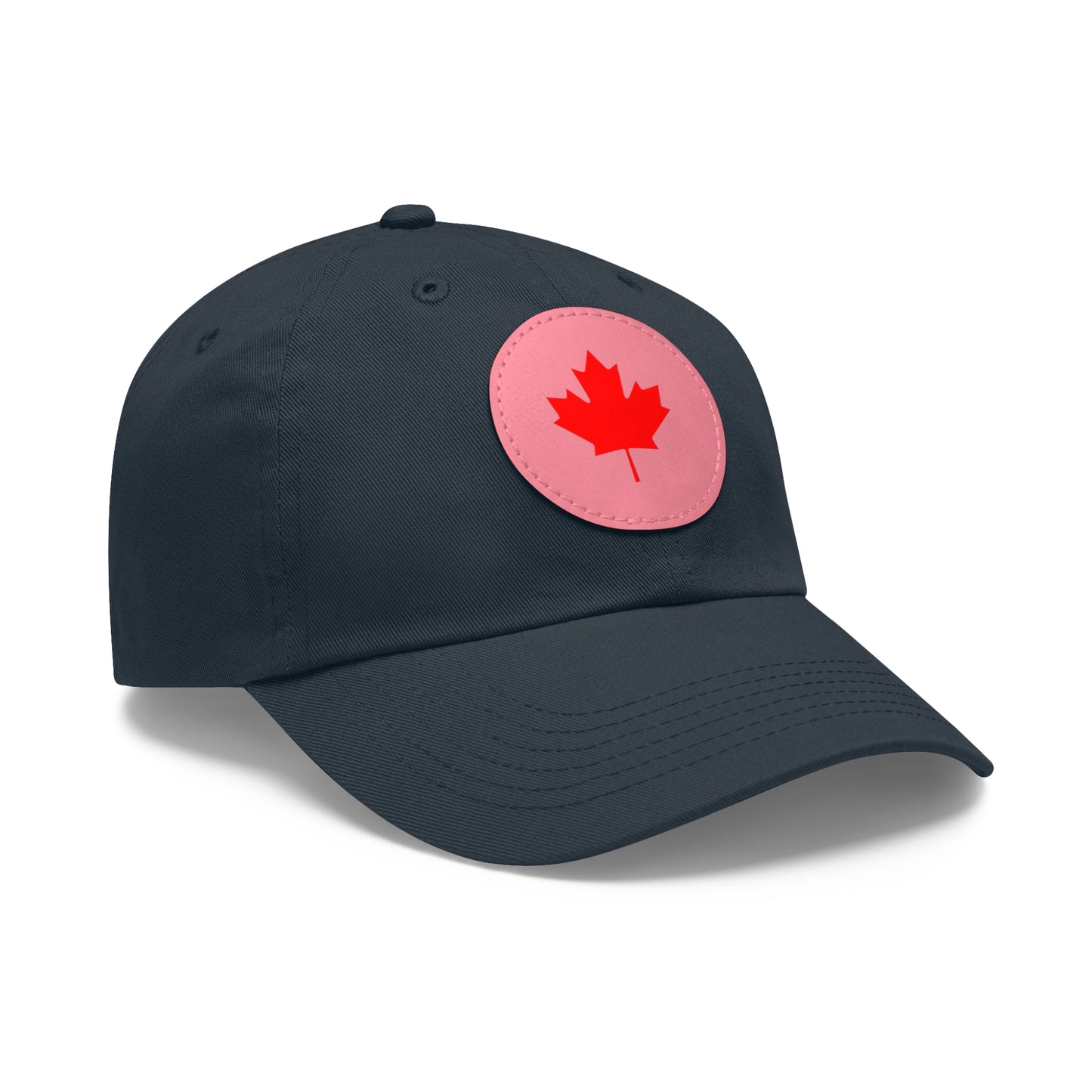 Dad Hat with Leather Patch (Round) with Canadian Maple Leaf