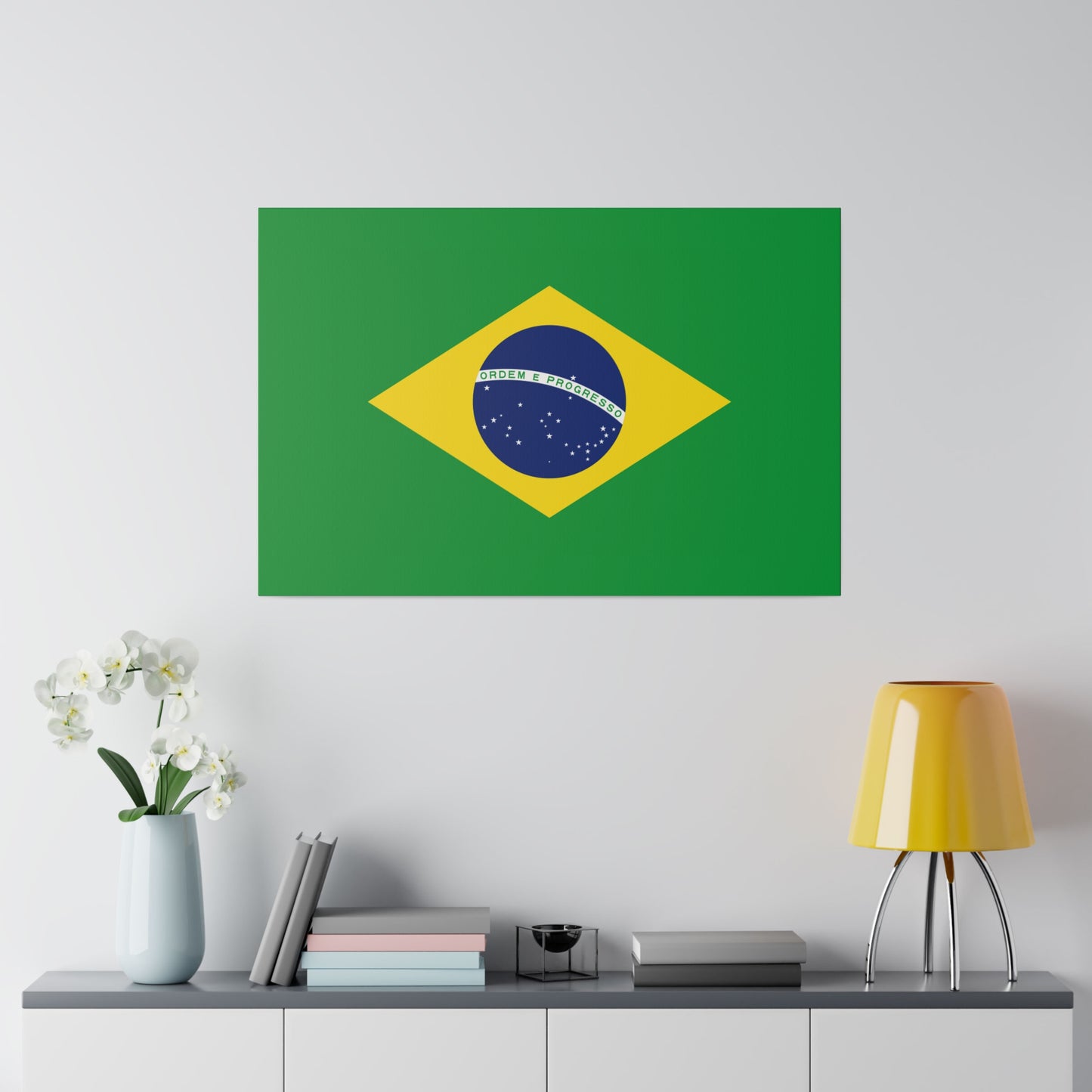 Brazilian Flag Matte Canvas, Stretched, 0.75"