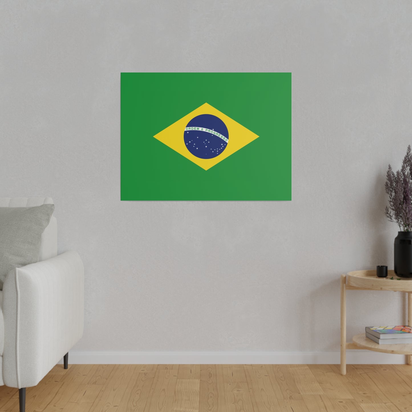 Brazilian Flag Matte Canvas, Stretched, 0.75"