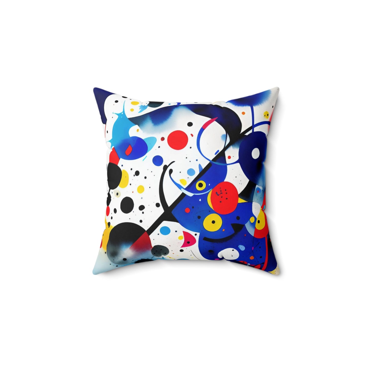 Spun Polyester Square Pillow, Inspired by Miro