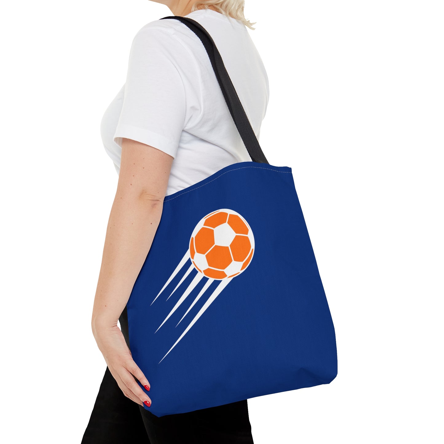 SOCCER Tote Bag, Blue and Orange