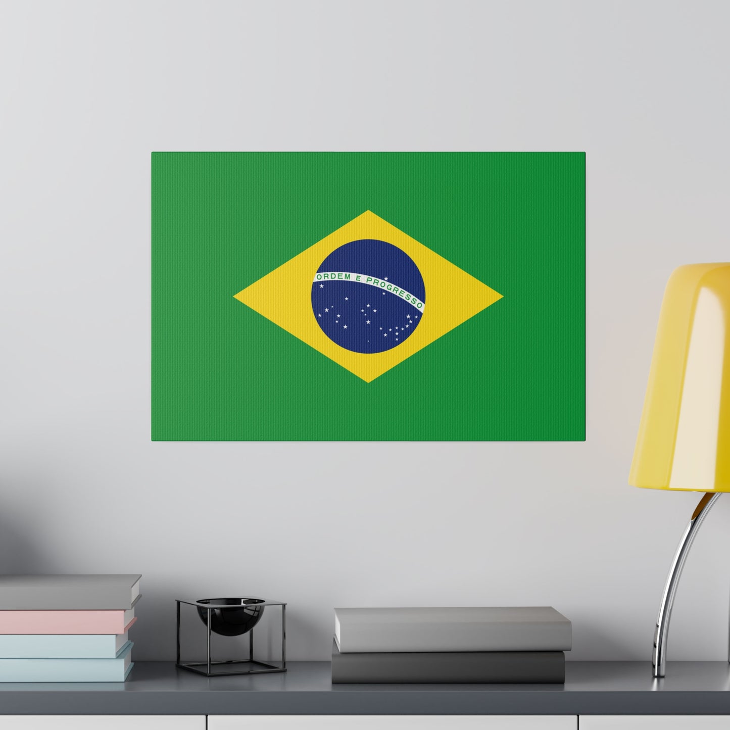 Brazilian Flag Matte Canvas, Stretched, 0.75"