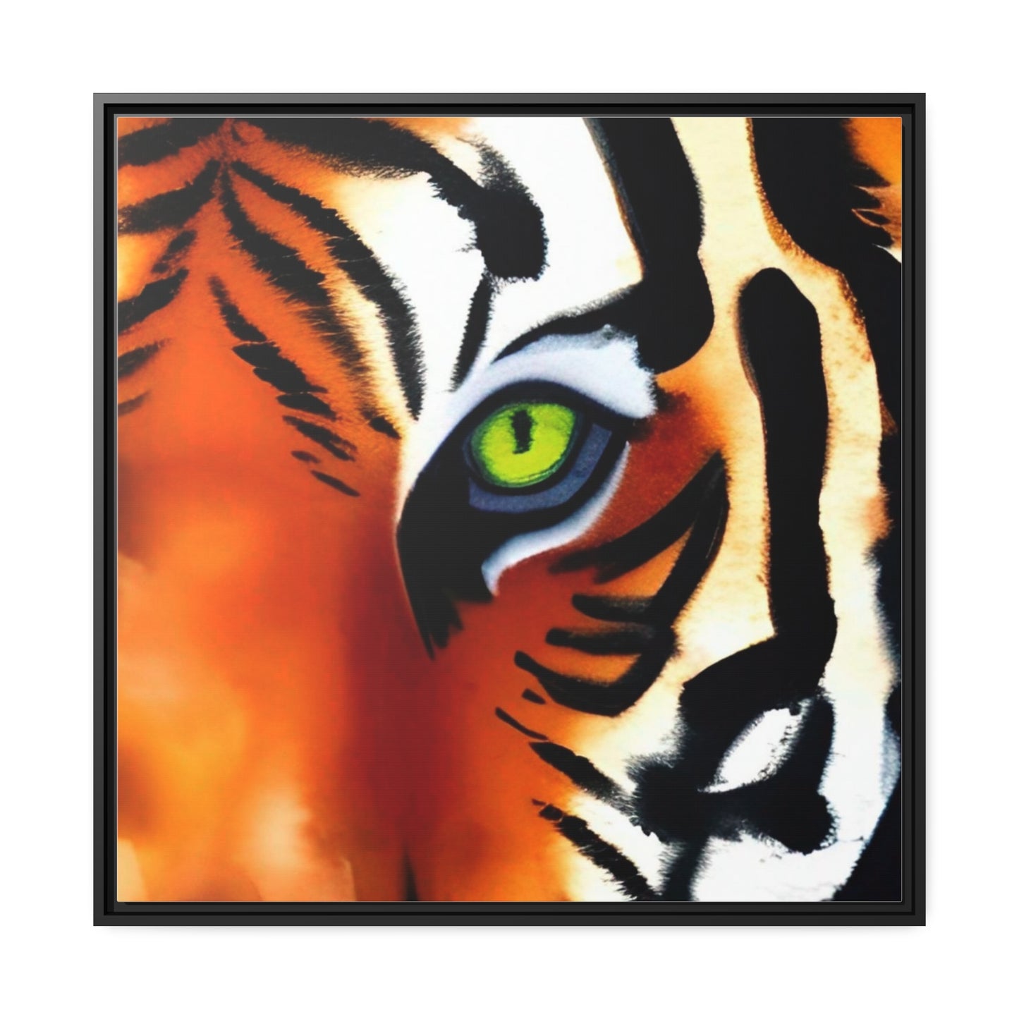 TIGER, Matte Canvas, Black Frame