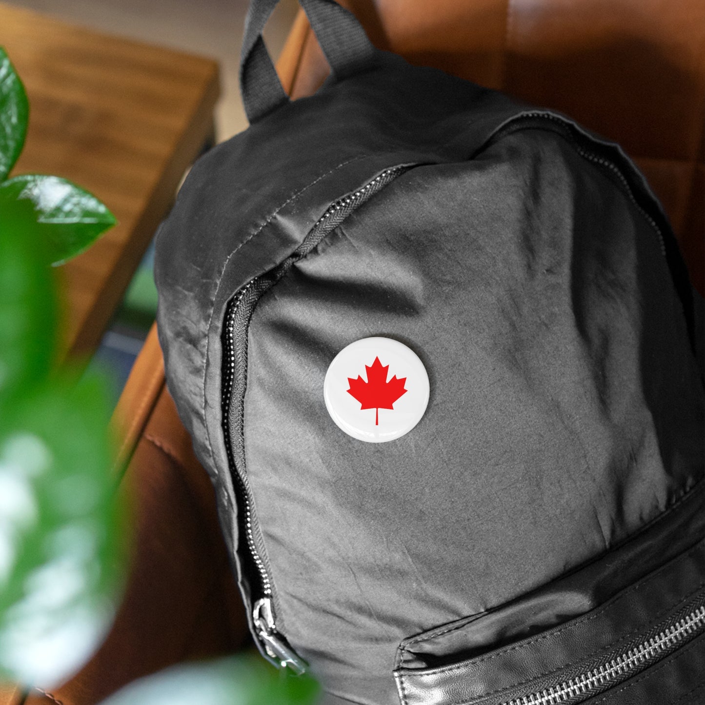 Canadian Maple Leaf Round Pin