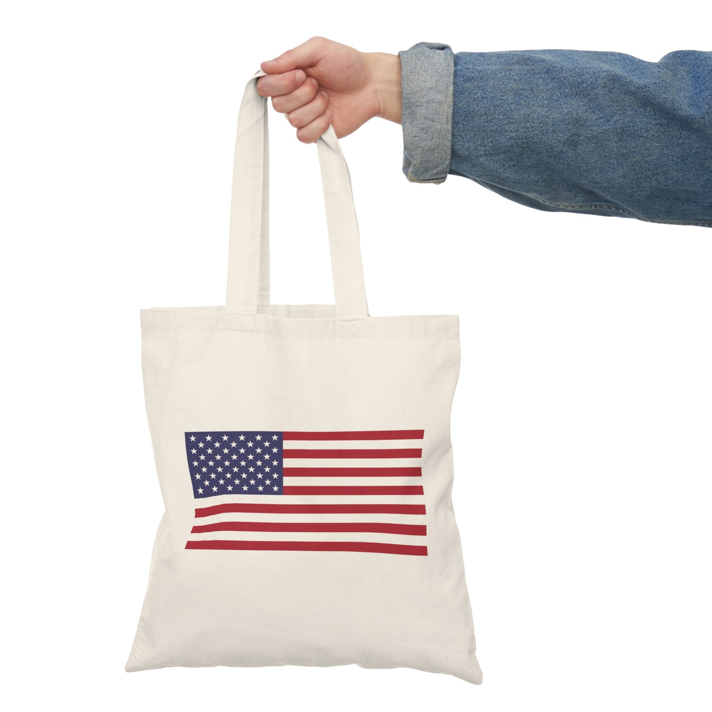 American Flag Natural Tote Bag