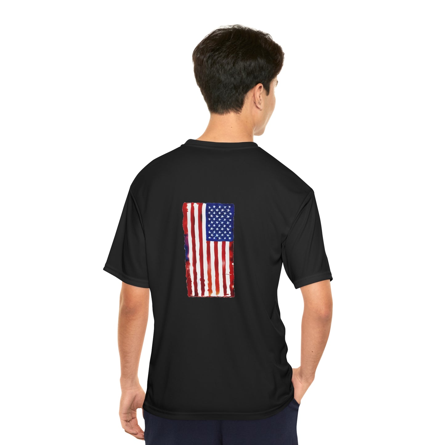 American Flag Watercolor, Men's Performance T-Shirt