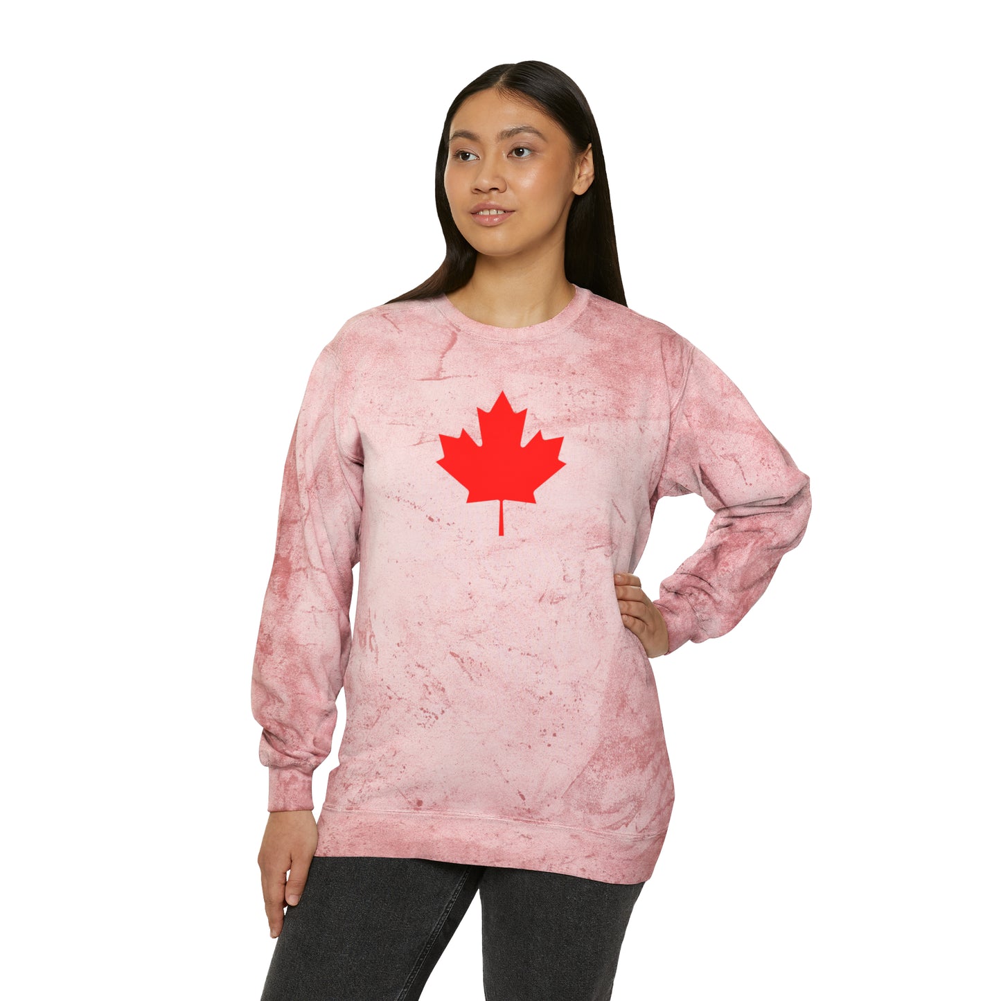 Canadian Maple Leaf, Unisex Color Blast Crewneck Sweatshirt