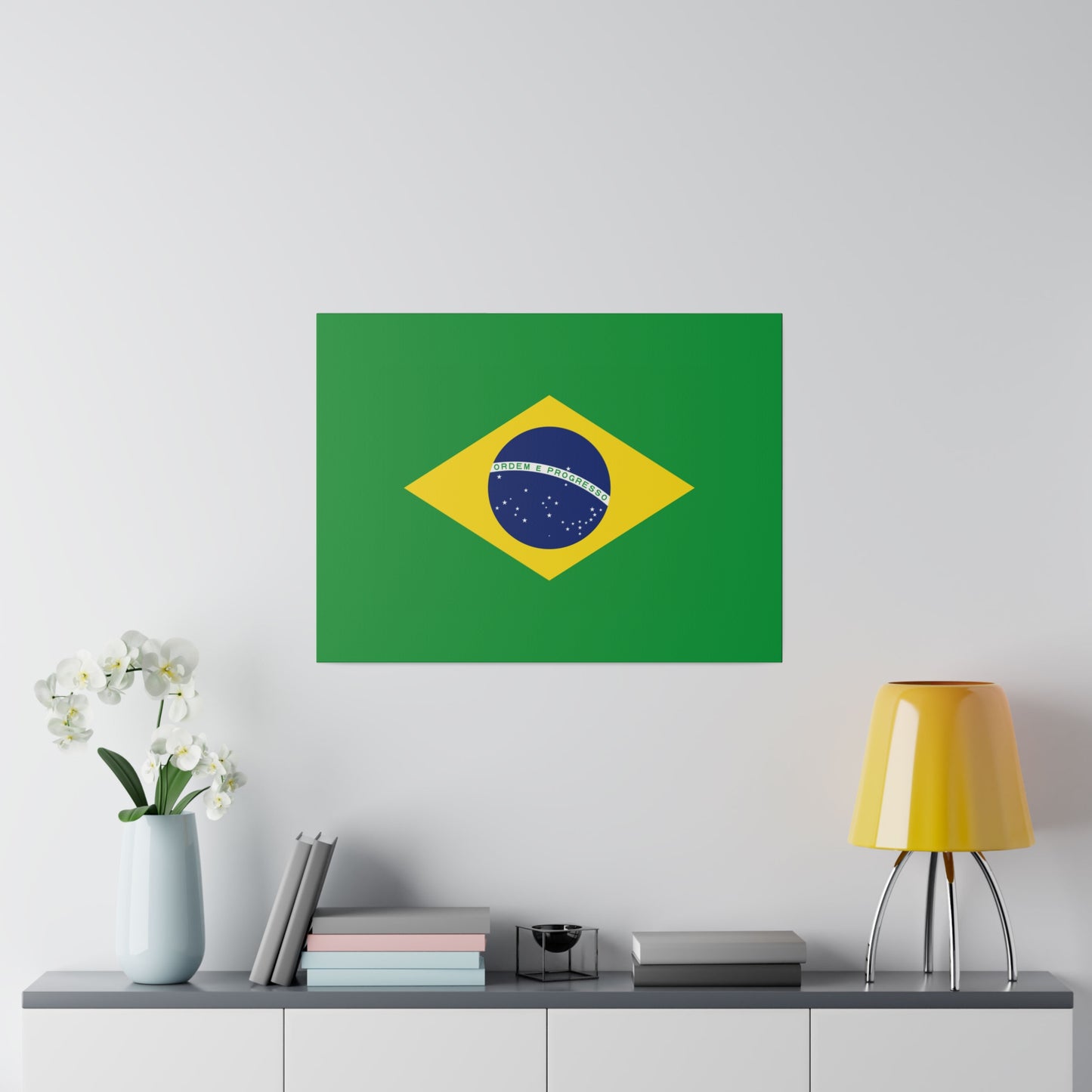 Brazilian Flag Matte Canvas, Stretched, 0.75"