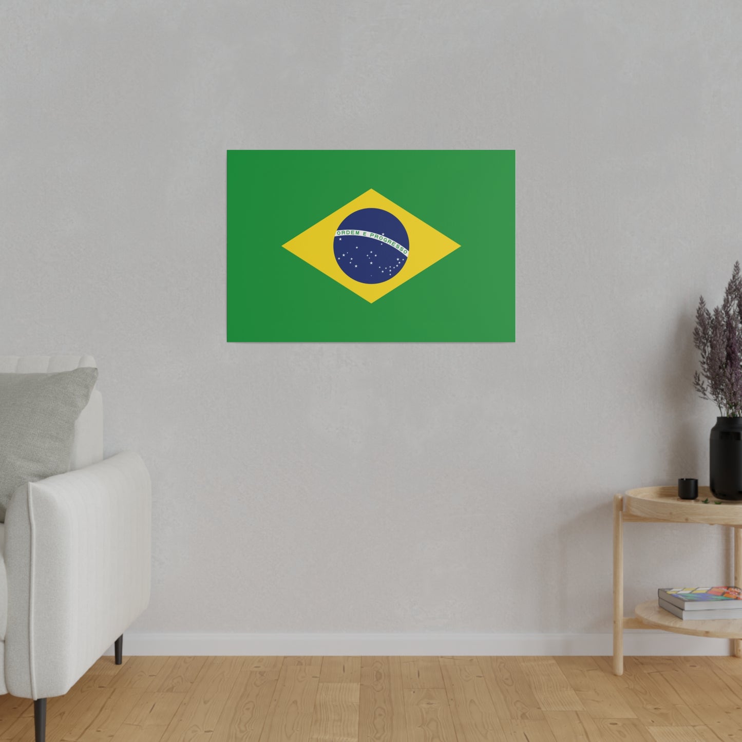 Brazilian Flag Matte Canvas, Stretched, 0.75"