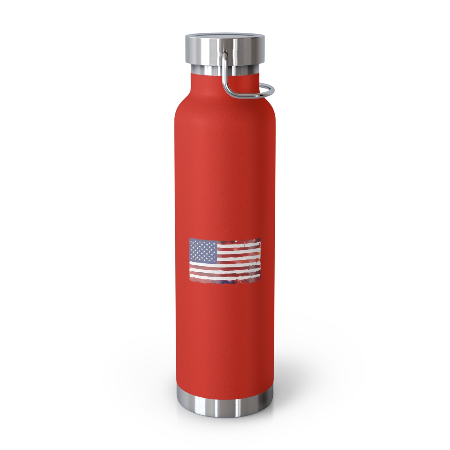 American Flag Watercolor, Copper Vacuum Insulated Bottle, 22oz