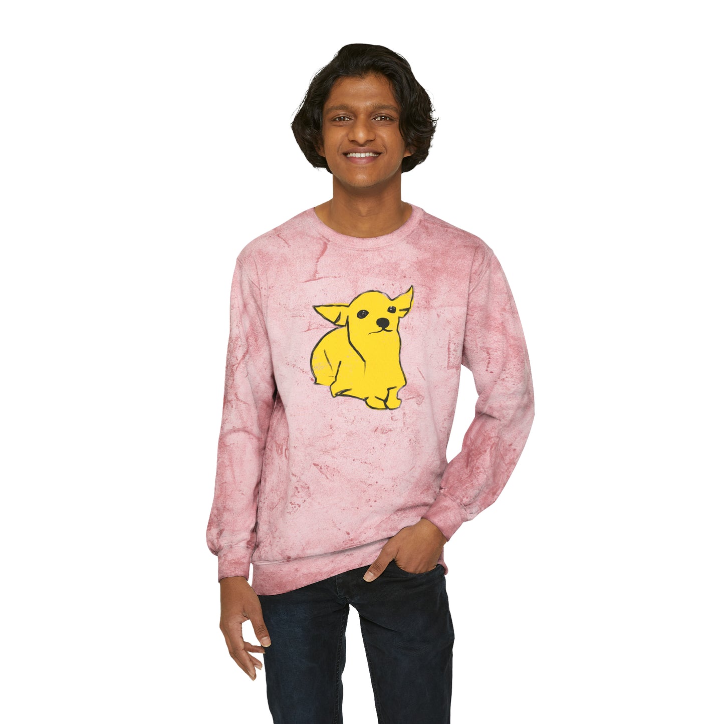 Chaco the Chihuahua, Unisex Color Blast Crewneck Sweatshirt