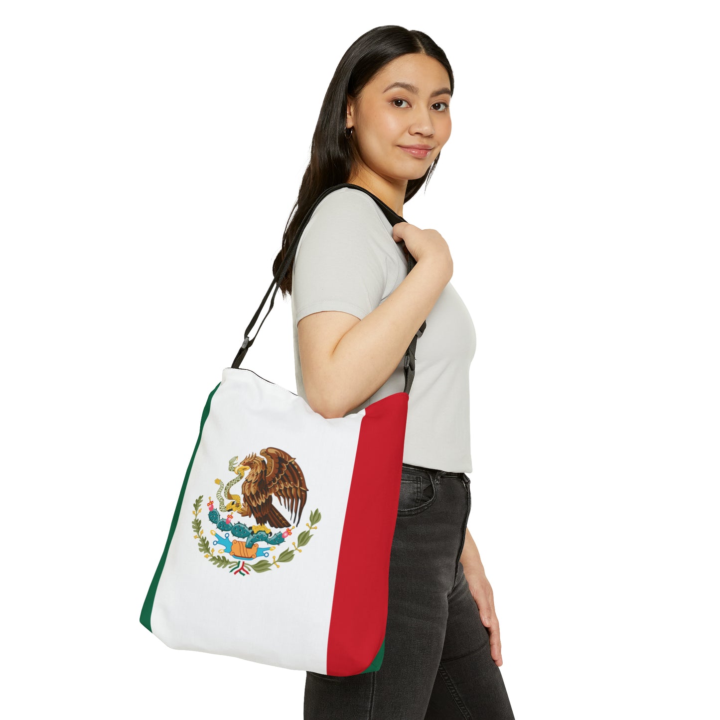 Mexican Flag, Adjustable Tote Bag