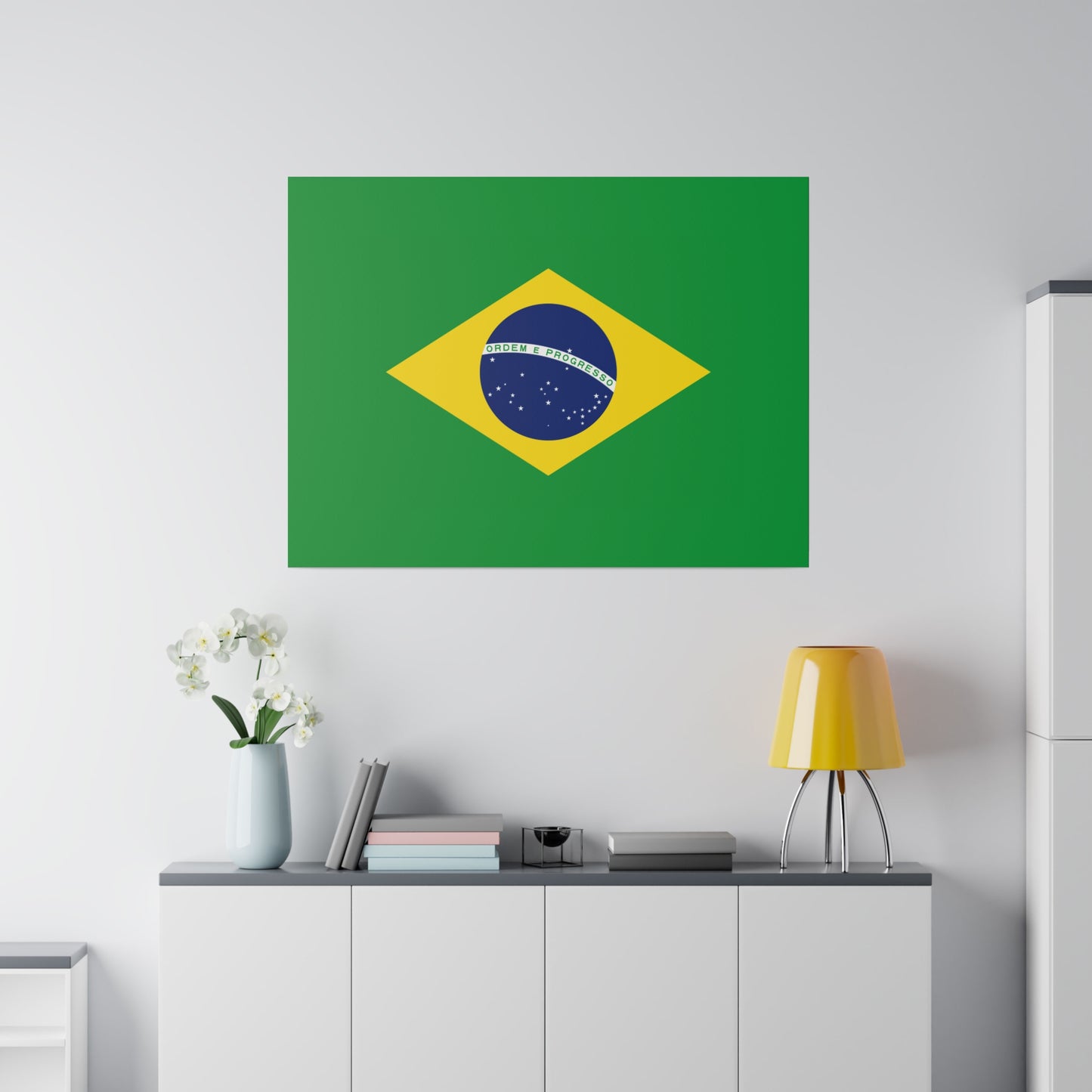 Brazilian Flag Matte Canvas, Stretched, 0.75"