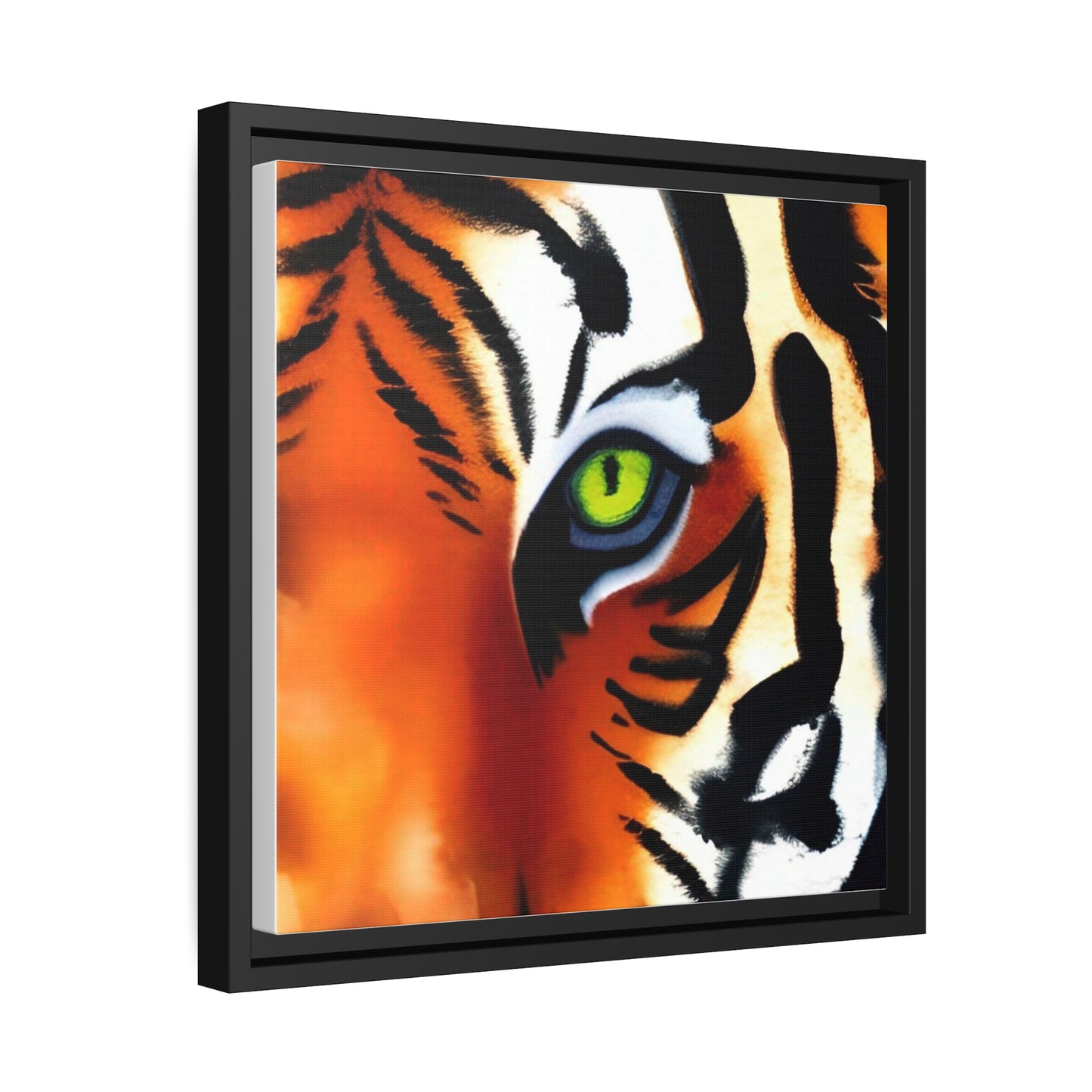TIGER, Matte Canvas, Black Frame