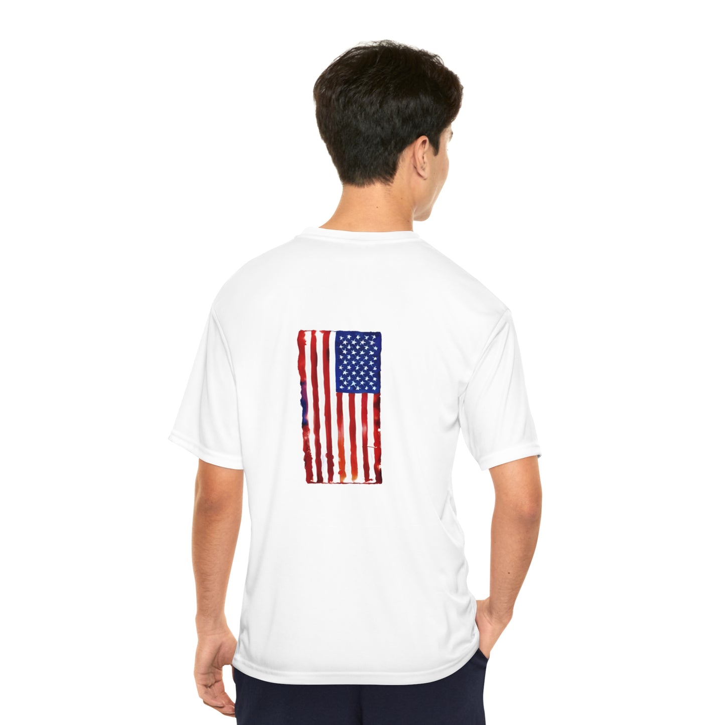 American Flag Watercolor, Men's Performance T-Shirt